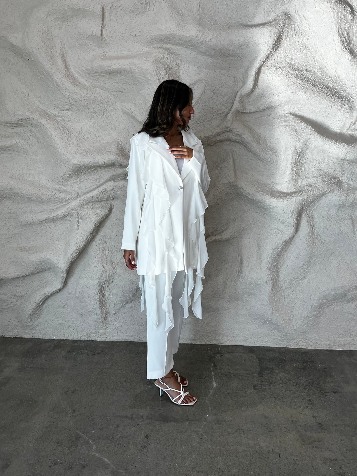 Ruffle Blazer