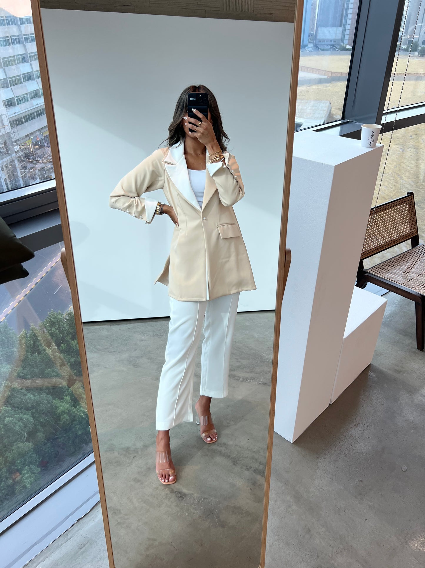 Beige-offwhite Blazer